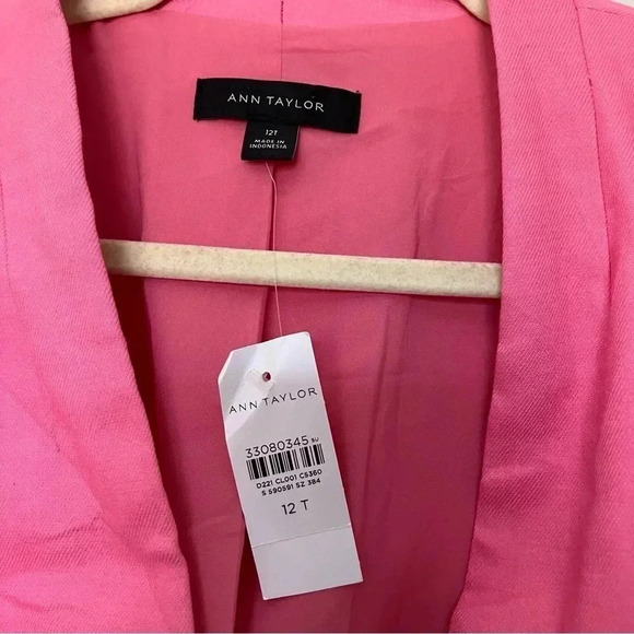 NWT  Ann Taylor linen blend pink Barbiecore blazer - Picture 6 of 6